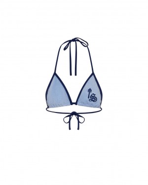 Trapstar Terry Script Bikini Top Blue | TS-65091