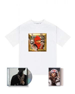 Trapstar x Central Cee CRG Tee CD & Cassette Bundle White | TS-65216