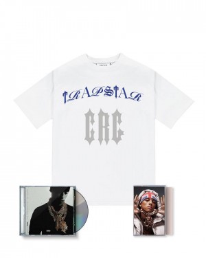 Trapstar x Central Cee Script Tee CD & Cassette Bundle White | TS-65220