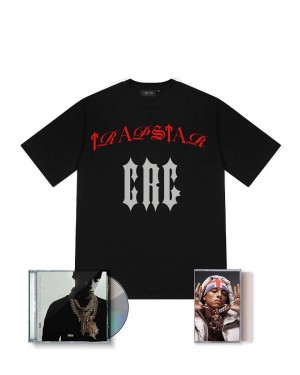Trapstar x Central Cee Script Tee CD & Cassette Bundle Black | TS-65219